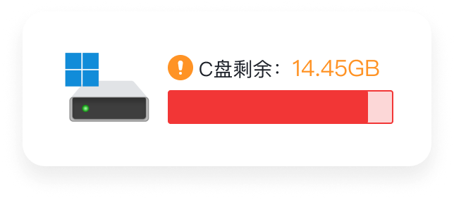 C盘空间不足，其他盘还有很多剩余空间