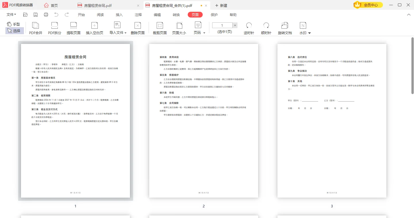 统一成 A4 尺寸后的资料页面整体效果-软领PDF阅读转换器