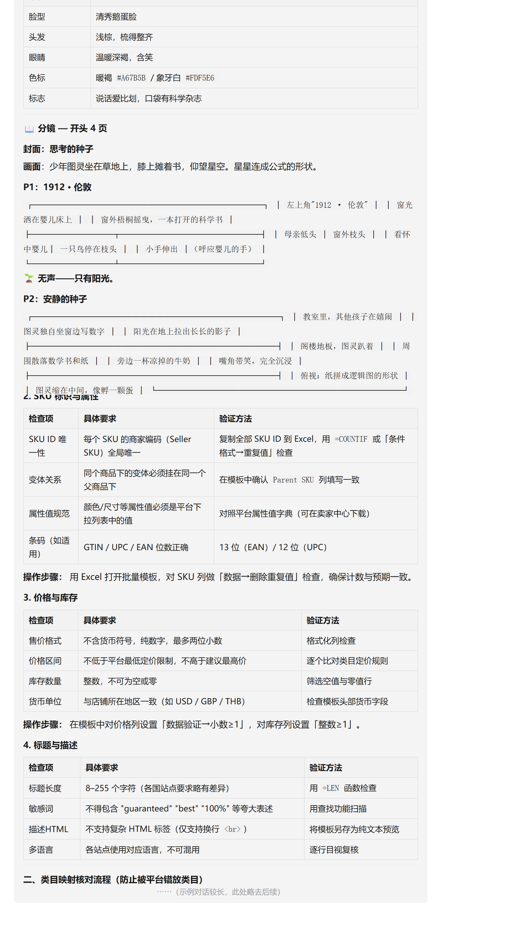 TikTok Shop开店技能对话示例:二十个SKU上架前的目录同步与类目映射检查清单