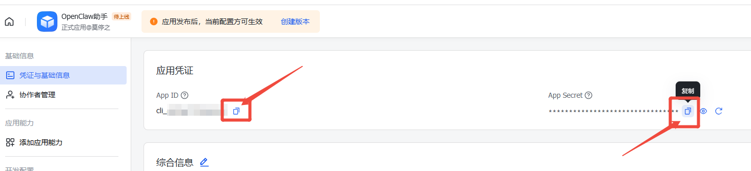 飞书接入步骤截图